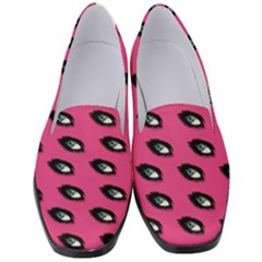 Eyes Dark Pink Women s Classic Loafer Heels