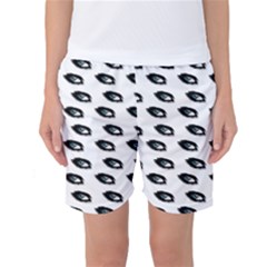 Eyes White Women s Basketball Shorts by snowwhitegirl