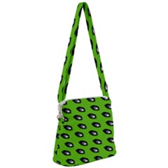 Eyes Green Zipper Messenger Bag