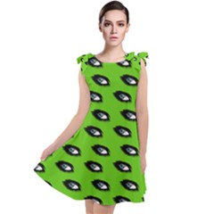 Eyes Green Tie Up Tunic Dress by snowwhitegirl