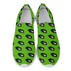 Eyes Green Women s Slip On Sneakers