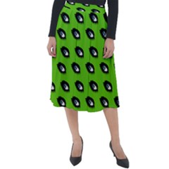 Eyes Green Classic Velour Midi Skirt 