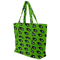 Eyes Green Zip Up Canvas Bag