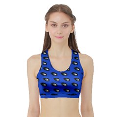 Eyes Blue Sports Bra With Border by snowwhitegirl