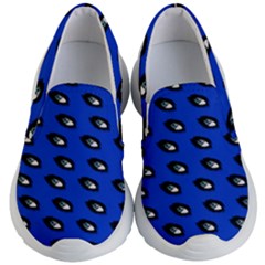 Eyes Blue Kids  Lightweight Slip Ons by snowwhitegirl