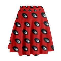 Eyes Red High Waist Skirt by snowwhitegirl