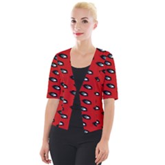 Eyes Red Cropped Button Cardigan by snowwhitegirl