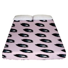 Eyes Pink Fitted Sheet (queen Size) by snowwhitegirl