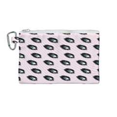 Eyes Pink Canvas Cosmetic Bag (medium) by snowwhitegirl