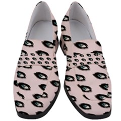 Eyes Pink Women s Chunky Heel Loafers