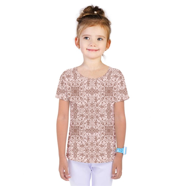 Ornamental Brown Kids  One Piece Tee