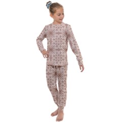 Ornamental Brown Kids  Long Sleeve Set 