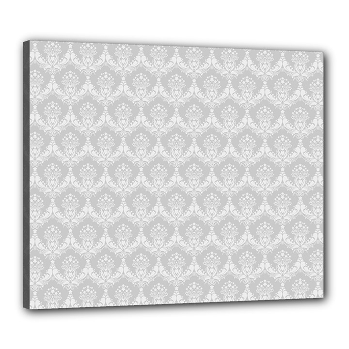 Damask Grey Canvas 24  x 20  (Stretched)