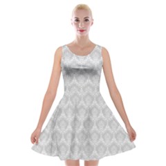 Damask Grey Velvet Skater Dress by snowwhitegirl