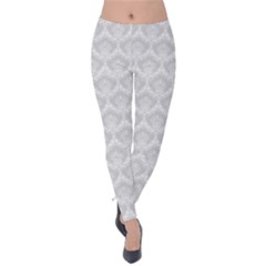 Damask Grey Velvet Leggings by snowwhitegirl