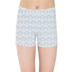 Damask Grey Kids  Sports Shorts by snowwhitegirl