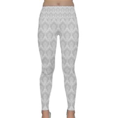 Damask Grey Lightweight Velour Classic Yoga Leggings by snowwhitegirl