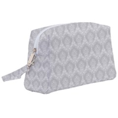 Damask Grey Wristlet Pouch Bag (large)