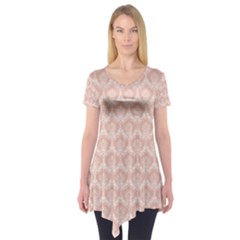 Damask Peach Short Sleeve Tunic  by snowwhitegirl