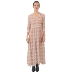 Damask Peach Button Up Boho Maxi Dress by snowwhitegirl