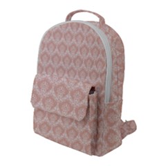 Damask Peach Flap Pocket Backpack (large)