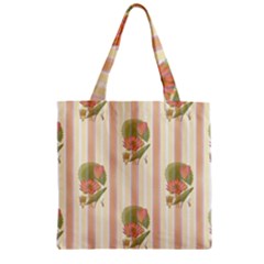 Lotus Flower Waterlily Wallpaper Zipper Grocery Tote Bag by Mariart