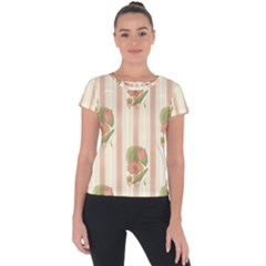 Lotus Flower Waterlily Wallpaper Short Sleeve Sports Top 