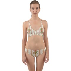 Lotus Flower Waterlily Wallpaper Wrap Around Bikini Set