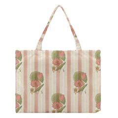 Lotus Flower Waterlily Wallpaper Medium Tote Bag by Mariart