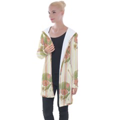 Lotus Flower Waterlily Wallpaper Longline Hooded Cardigan