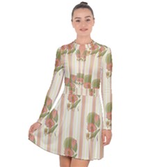 Lotus Flower Waterlily Wallpaper Long Sleeve Panel Dress by Mariart