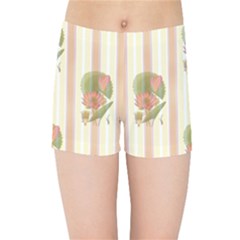 Lotus Flower Waterlily Wallpaper Kids  Sports Shorts by Mariart