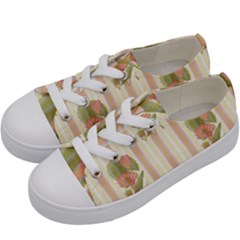 Lotus Flower Waterlily Wallpaper Kids  Low Top Canvas Sneakers by Mariart