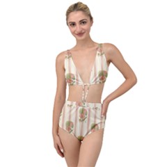 Lotus Flower Waterlily Wallpaper Tied Up Two Piece Swimsuit