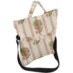 Lotus Flower Waterlily Wallpaper Fold Over Handle Tote Bag by Mariart