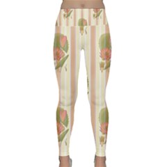 Lotus Flower Waterlily Wallpaper Lightweight Velour Classic Yoga Leggings