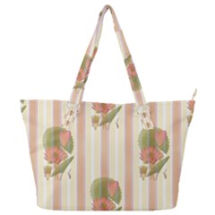 Lotus Flower Waterlily Wallpaper Full Print Shoulder Bag by Mariart