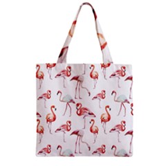 Pink flamingos Zipper Grocery Tote Bag