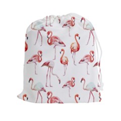 Pink flamingos Drawstring Pouch (XXL)