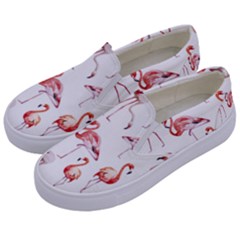 Pink flamingos Kids  Canvas Slip Ons