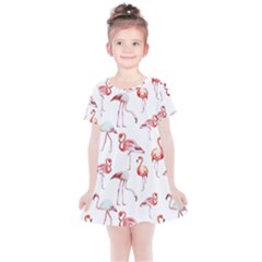 Pink flamingos Kids  Simple Cotton Dress