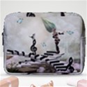 Cute fairy dancing on a piano with butterflies and birds Make Up Pouch (Large) View1