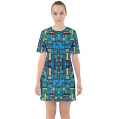 Ml 103 1 Sixties Short Sleeve Mini Dress by ArtworkByPatrick