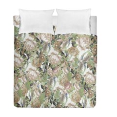 Romantic Beige Flowers Duvet Cover Double Side (full/ Double Size) by retrotoomoderndesigns