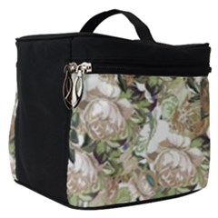 Romantic Beige Flowers Make Up Travel Bag (small)