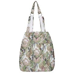 Romantic Beige Flowers Center Zip Backpack