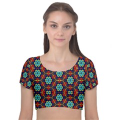 Ml 106 Velvet Short Sleeve Crop Top  by ArtworkByPatrick