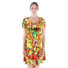 Ml 107 Short Sleeve V-neck Flare Dress by ArtworkByPatrick