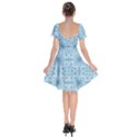 Ornamental Blue Short Sleeve Bardot Dress View2