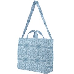 Ornamental Blue Square Shoulder Tote Bag